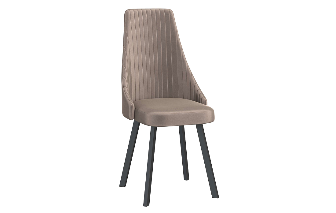 Стул Лион велюр конфетти мокко/Цвет металл черный